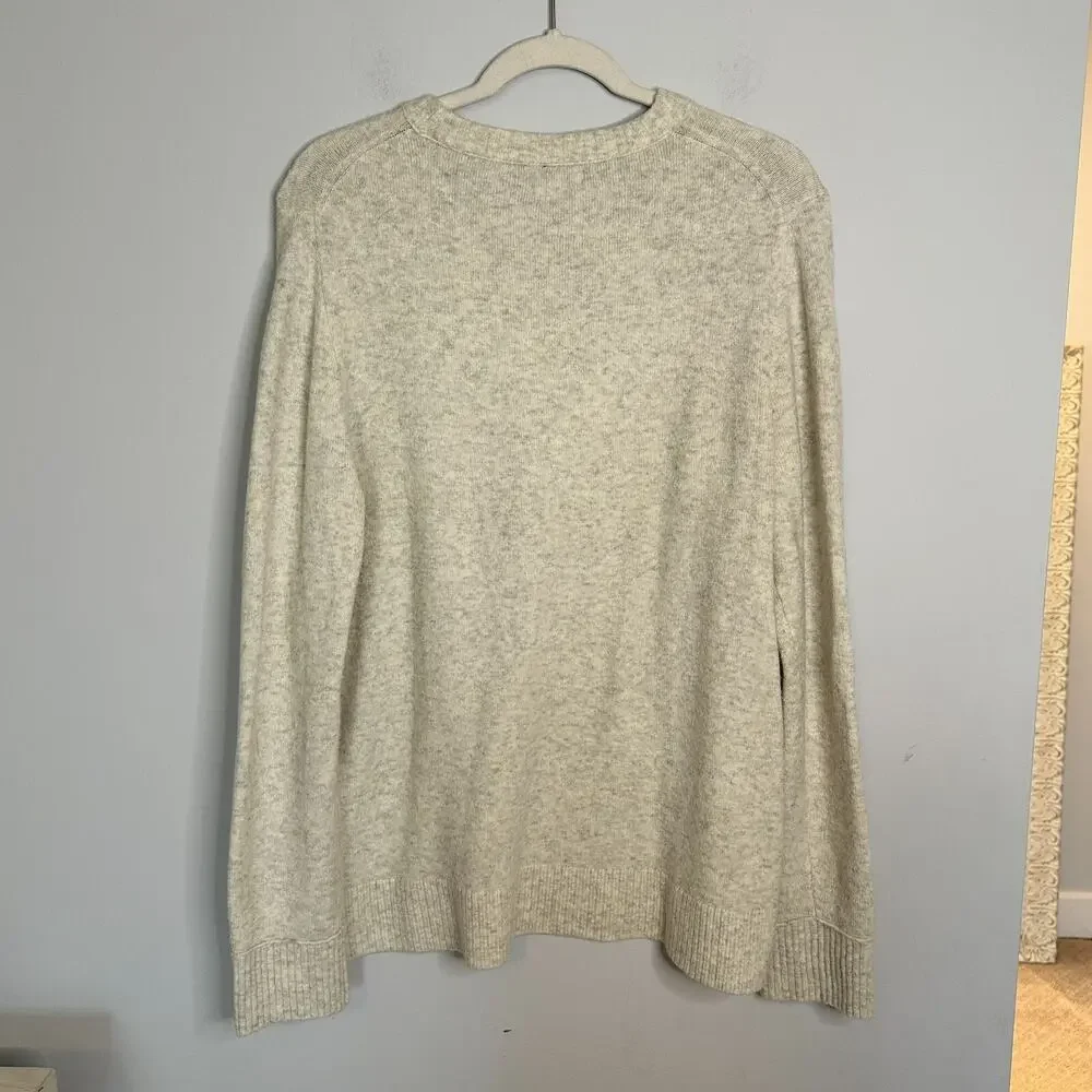 J. Crew Crew Neck Sweater Womens Size Large Gray Knit Pullover Soft Casual Cozy